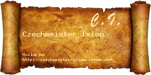 Czechmeister Ixion névjegykártya